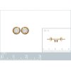 Boucles d'oreilles plaqué or 750 puces Oxyde de zirconium rond 4 mm