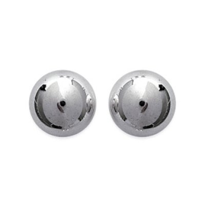 Boucles d'oreilles 12 mm boules puces clous - Alicia - argent massif 925 rhodié