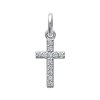 Pendentif croix sertie zircons argent massif 925 rhodié 12mm x 8mm