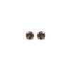 Boucles d'oreilles tige puces clous 3 mm - Lise - argent massif - cristal marron