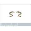 Boucles d'oreilles puces serpent plaqué or bicolore 9mm x 9mm et zirconium