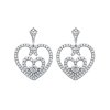 Boucles d'oreilles coeurs 23 mm pendantes - Sonia - argent 925 rhodié - zircons