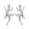 Boucles d'oreilles 15 mm salamandre lezard - Kelly - argent massif 925 rhodié