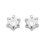 Puces d'oreilles 3 mm clous - Lucile - argent 925 rhodié - zircon transparent