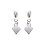 Boucles d'oreilles clous pendantes 15 mm petit coeur - Lydia - argent massif 925