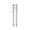 Boucles d'oreilles pendantes 30 mm - Marwa - argent 925 rhodié - barre zircons