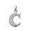 Pendentif femme Lettre "C" majuscule argent 925 rhodié et zircons 13mm