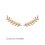 Boucles contours d'oreilles plaqué or branche feuille laurier zircons 21mm x 5mm