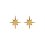 Boucles d'oreilles plaqué or 750 puces étoile brillante scintillante 9mm x 8mm