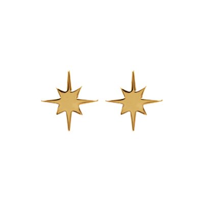 Boucles d'oreilles puces étoiles plaqué or 750