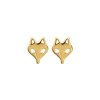 Boucles puces d'oreilles plaqué or 750 renard loup