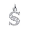 Pendentif argent massif 925 rhodié et oxyde de zirconium