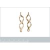 Boucles d'oreilles plaqué or pendantes torsades 46mm x 11mm tiges