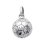 Pendentif ballon de Football argent massif 925 rhodié 12mm
