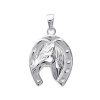 Pendentif fer à cheval et tête 18mm x 15mm argent massif 925