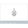 Pendentif argent massif 925 rhodié et oxyde de zirconium micro serti