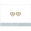 Boucles d'oreilles Plaqué Or 750 coeur puces Oxyde de Zirconium 8mm x 7mm