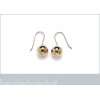 Boucles d'oreilles femme plaqué or 750 boules pendantes crochets 26mm x 12mm