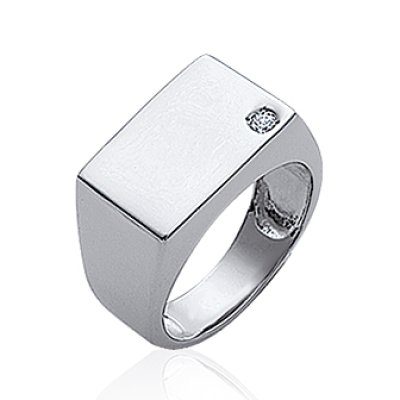 Bague argent massif 925 rhodié et oxyde de zirconium