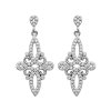 Boucles d'oreilles pendantes 30 mm clous - Nadia - argent 925 rhodié - zirconium