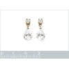 Boucles d'oreilles pendantes femme Plaqué Or Oxyde Zirconium 16mm x 6mm tiges