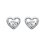 Boucles d'oreilles puces coeur 5 mm - Fiona - argent massif 925 rhodié - zircons