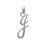 Pendentif lettre "J" majuscule initiale prénom femme 11mm argent rhodié