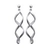 Boucles d'oreilles pendantes 45 mm clous - Joyce - argent massif 925 rhodié