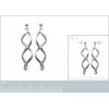 Boucles d'oreilles pendantes 45 mm clous - Joyce - argent massif 925 rhodié