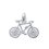 Pendentif vélo de course cyclisme 18mm x 10mm argent massif 925