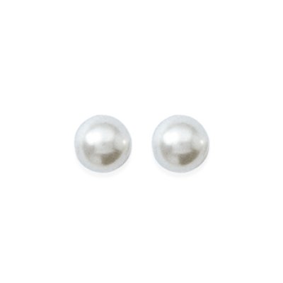 Boucles d'oreilles puces plaqué or 750 imitation perles blanches