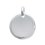 Pendentif argent massif 925 rhodié plaque ronde 20mm pour gravure