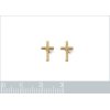 Boucles d'oreilles plaqué or puces croix religieuse 10mm x 6mm