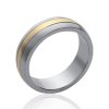 Bague acier 3 microns bicolore