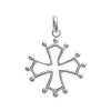 Pendentif Croix Occitane argent massif 925 rhodié 20mm x 20mm