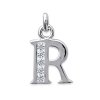 Pendentif argent massif 925 rhodié et oxyde de zirconium