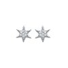Boucles d'oreilles puces 6 mm étoiles clous - Lylia - argent 925 rhodié - zircon