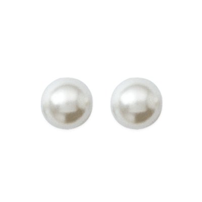 Boucles d'oreilles plaqué or 750 puces 10MM imitation perles blanches