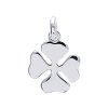 Pendentif argent massif 925 rhodié Trèfle à quatre feuilles 12mm x 12mm