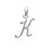Pendentif lettre "K" argent massif 925 calligraphie 15mm majuscule