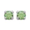 Boucles d'oreilles tige puces clous 3 mm - Lyna - argent massif - cristal vert