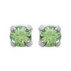 Boucles d'oreilles tige puces clous 3 mm - Lyna - argent massif - cristal vert