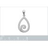 Pendentif argent massif 925 rhodié et oxyde de zirconium micro serti