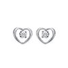 Boucles d'oreilles puces 7 mm coeurs - Elyne - argent 925 rhodié - zirconium