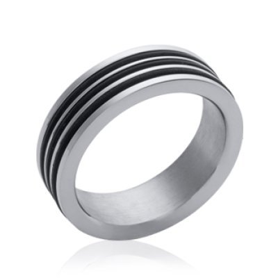 Bague acier et caoutchouc