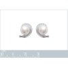 Puces d'oreilles 9 mm - Lyana - argent 925 rhodié - zircons - imitation perles