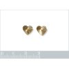 Boucles d'oreilles puces coeurs relief plaqué or jaune 7 mm