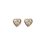 Boucles d'oreilles coeur puces femme Plaqué Or et Oxyde de Zirconium 5 mm