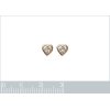 Boucles d'oreilles coeur puces femme Plaqué Or et Oxyde de Zirconium 5 mm