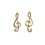 Boucles d'oreilles Clé de Sol puces Plaqué Or 750 jaune 13mm x 5mm